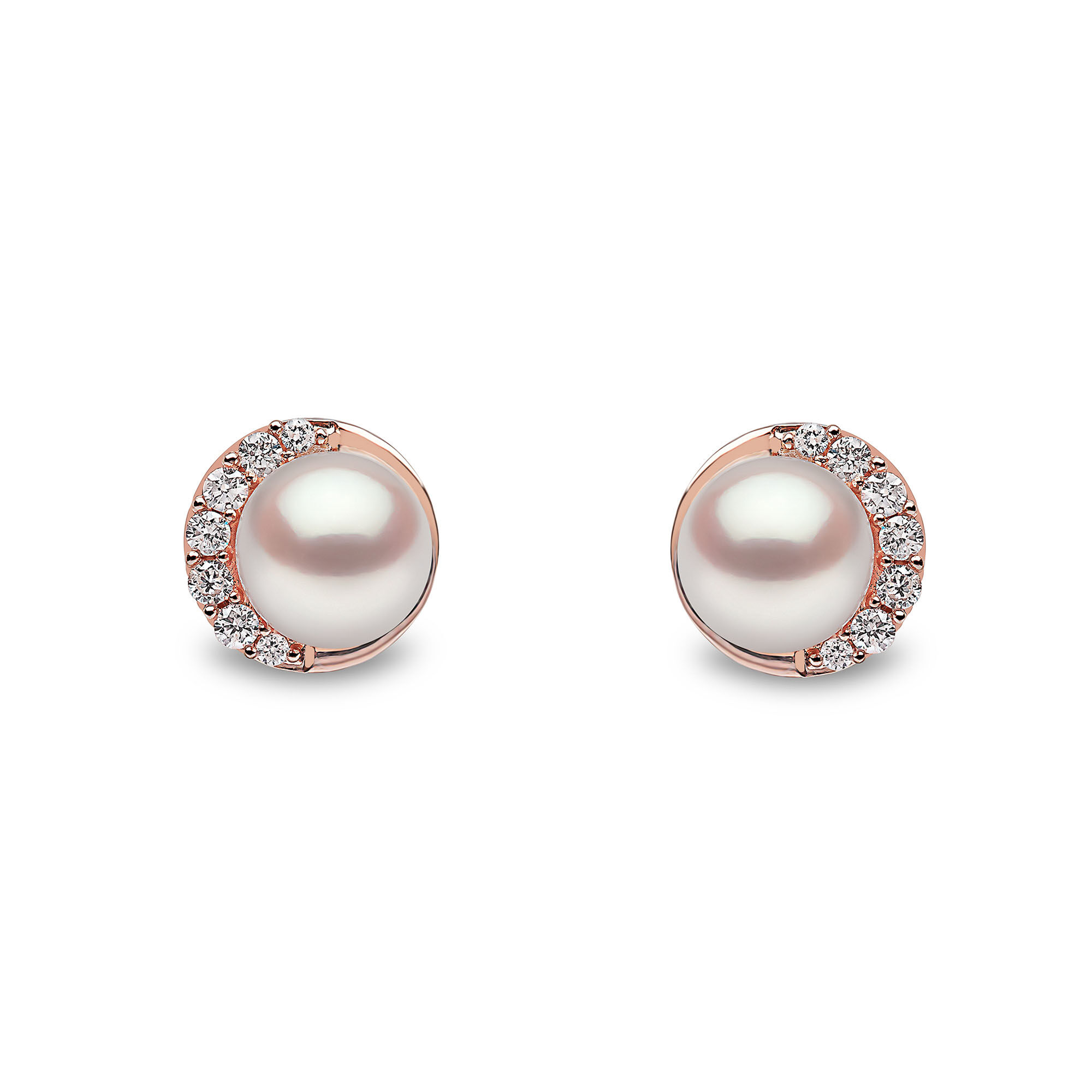 Pink pearl shop earrings rose gold